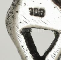 Ezüst(Ag) liliomos sajtvilla, jelzett, h: 13 cm, nettó: 14 g