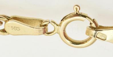 Arany (Au) 14 K walles nyaklánc, jelzett, h: 50 cm, nettó: 5 g