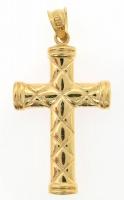 Arany (Au) 14 K mintás kereszt függő, jelzett, 3,2×1,6 cm, nettó: 1,2 g