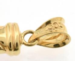 Arany (Au) 14 K mintás kereszt függő, jelzett, 3,2×1,6 cm, nettó: 1,2 g