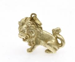 Arany (Au) 14 K masszív oroszlán függő, jelzett, 2×2 cm, nettó: 4,1 g