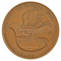 Izrael 1992. Jeruzsálem újraegyesítése 1962-1992 bronz emlékérem, peremen beütéssel és sorszámmal (59mm) T:1- Israel 1992. Jerusalem reunited 1967-1992 bronze commemorative medallion, on the edge with mark and numbering (59mm) C:AU