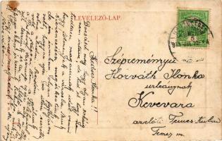 1913 Karánsebes, Caransebes; Mária Terézia tér, piac, takarékpénztár. W.L. Bp. 6763. / square, marke...