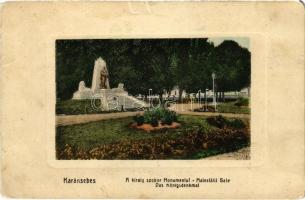 1912 Karánsebes, Caransebes; A király szobor / statue (kis szakadások / small tears)
