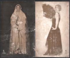 cca 1930 10 db nagyobb méretű színészfotó Angelo és más fotósoktól, rossz állapotban 18x24 cm-ig