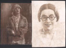 cca 1930 10 db nagyobb méretű színészfotó Angelo és más fotósoktól, rossz állapotban 18x24 cm-ig