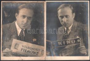 cca 1930 10 db nagyobb méretű színészfotó Angelo és más fotósoktól, rossz állapotban 18x24 cm-ig