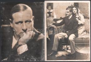 cca 1930 10 db nagyobb méretű színészfotó Angelo és más fotósoktól, rossz állapotban 18x24 cm-ig