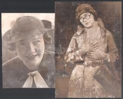 cca 1930 10 db nagyobb méretű színészfotó Angelo és más fotósoktól, rossz állapotban 18x24 cm-ig