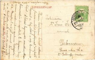 1915 Szinérváralja, Seini; Rákóczi utca, templom. W.L. Bp. 6021. / street, church (EK)