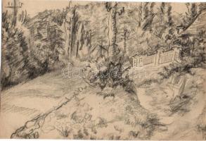 Endrő Margit (1899-1986) keramikus, szobrász 50 db érdekes vegyes grafikája dossziéba lefűzve