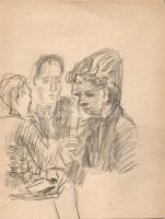 Endrő Margit (1899-1986) keramikus, szobrász 50 db érdekes vegyes grafikája dossziéba lefűzve