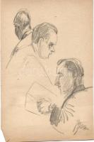 Endrő Margit (1899-1986) keramikus, szobrász 50 db érdekes vegyes grafikája dossziéba lefűzve