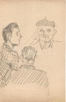 Endrő Margit (1899-1986) keramikus, szobrász 50 db érdekes vegyes grafikája dossziéba lefűzve