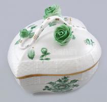 Herendi Niang Nanking Bouquet mintás cukortartó, rózsákon apró lepattanás, kézzel festett porcelán, jelzett, m: 10 cm