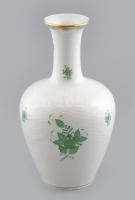 Herendi nagy méretű zöld Apponyi mintás, háncs nyomott váza, hibátlan, jelzett. m: 28cm