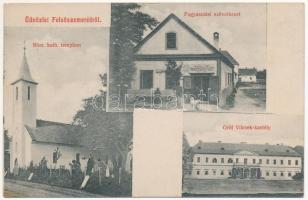 1912 Felsőszemeréd, Horné Semerovce; Római katolikus templom, Gróf Wilczek kastély, Fogyasztási Szövetkezet üzlete / Catholic church, castle, cooperative shop