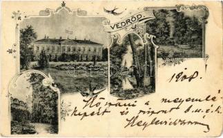 1908 Vedrőd, Voderady; Gróf Zichy kastély / castle. Art Nouveau, floral (r)