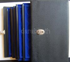 Éremtartó kazetta, 9db tálcával, összesen 190 férőhellyel, klf átmérőjű érmékhez, használt