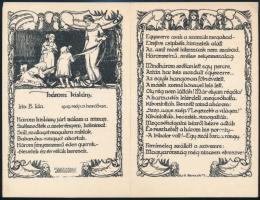 1919 Három kislány B. Ida antikommunista, irredenta verse A. Bereczk M. által illusztrált üdvözlőkártya 18x14 cm