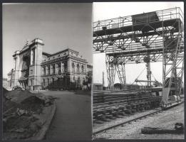 cca 1970 Magyarországi pályaudvarok 11 db fotó: a régi Déli pályaudvar, Akali, Hajdusámson, stb / Hu...