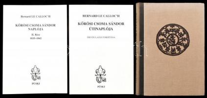 3 db könyv: Baktay Ervin: Körösi Csoma Sándor. Bp., 1963, Gondolat. Fekete-fehér fotókkal illusztrálva. Kiadói félvászon-kötés, fakó gerinccel. + Bernard Le Calloch: Kőrösi Csoma Sándor útinaplója. I-II. rész. Bp., 2000-2005, Püski. Kiadói papírkötés.