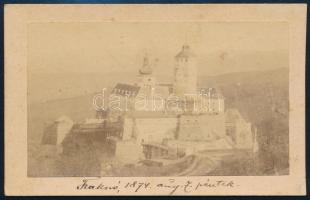 1874 Fraknó vára (Forchtenau, Forchtenstein), keményhátú fotó, feliratozva, 6,5×10,5 cm