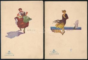 cca 1940 Cosulich Line 4 db hajós menűkártya / 4 ship menu cards Urania hajó