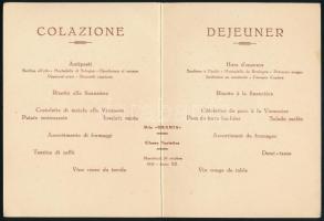 cca 1940 Cosulich Line 4 db hajós menűkártya / 4 ship menu cards Urania hajó