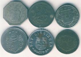 Német Birodalom/Császárság + Weimari Köztársaság 1917-20. 6db klf városi szükségpénz T:3