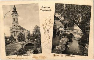 1910 Tiszolc, Tisovec; Evangélikus templom, Rima folyó / Lutheran church, river (EK)