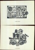 1962 12 fametszet magyar művészektől, benne Gross Arnold, Drahos István fametszete, sorszámozott 203/500