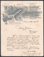 1908 Bp., Hirmann Ferencz Rézáru Gyára fejléces levélpapírra írt levél