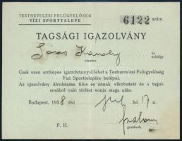 1938, 41 2 db sport igazolvány