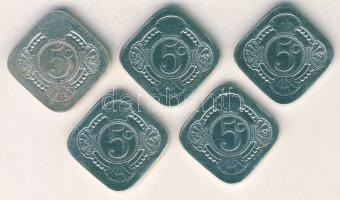 Hollandia 1980. 5c "Julianna uralkodásának 32. évfordulója" (4x) + "Házassági évforduló" (1x) nem hivatalos kiadások T:2,2/3