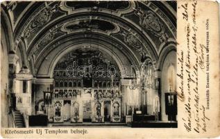 1910 Kőrösmező, Körösmező, Jaszinya, Jasina, Yasinia; új templom belseje. Rosenblüth Emanuel kiadása / new church interior (EK)