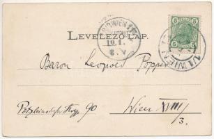 1907 Kövecses puszta, Strkovec (Sopornya, Soporna); Schey kastély belső. Fritz Schey levele Baron Le...