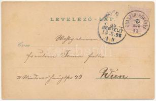 1898 (Vorläufer) Császárkőbánya, Kaisersteinbruch; Röhrbrunnen, Kirche, Steinbruch / templom, bánya ...