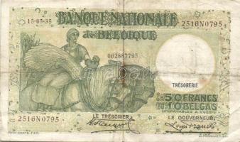 Belgium 1935.05.15. 50Fr/10B T:III
