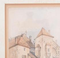 Vajdahunyadi vár, Erdély (Castle Vajda Hunyad in Transylvania). Litográfia, papír, jelzés nélkül, 36...