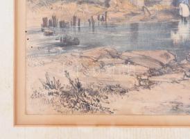 Vajdahunyadi vár, Erdély (Castle Vajda Hunyad in Transylvania). Litográfia, papír, jelzés nélkül, 36...