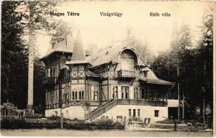 Tátra, Tatry; Virágvölgy, Ráth nyaraló. M.T. és F.V. Koch és Pór / Blumental / Kvetnica villa (EK)