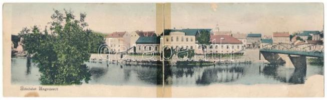 1907 Ungvár, Uzshorod, Uzhhorod, Uzhorod; Két részes kinyitható panorámalap / 2-tiled folding panoramacard (r)