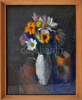 Imreh Zsigmond (1900-1965): Virágcsendélet. Pasztell, papír, jelzett, üvegezett fakeretben, 39,5×30 cm