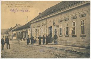 1913 Ómoldova, Alt-Moldova, Moldova Veche; M. kir. csendőrségi őrs laktanya. Harkányi és Balla / gendarme barracks (EK)