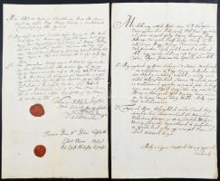 1803-1840 Barnag, Nagyvázsony, Ajka, magyar nyelvű szerződések, 5 db okmány