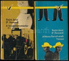 Rejtő Jenő (P. Howard) 2 könyve: A Néma Revolverek Városa; A boszorkánymester. Bp., 1969-1970, Albatrosz Könyvek. Kiadói papírkötés, kissé viseltes borítóval.