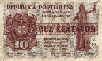 Portugália/Casa de Moeda 1917&1925. 10c T:II/III