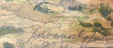 Szervánszky Jenő (1906-2005): Tabáni részlet, 1924. Akvarell, papír, jelzett, üvegezett fakeretben, ...