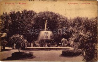 1908 Brassó, Kronstadt, Brasov; Rezső park, szökőkút / Rudolfs Park, fountain (fl)
